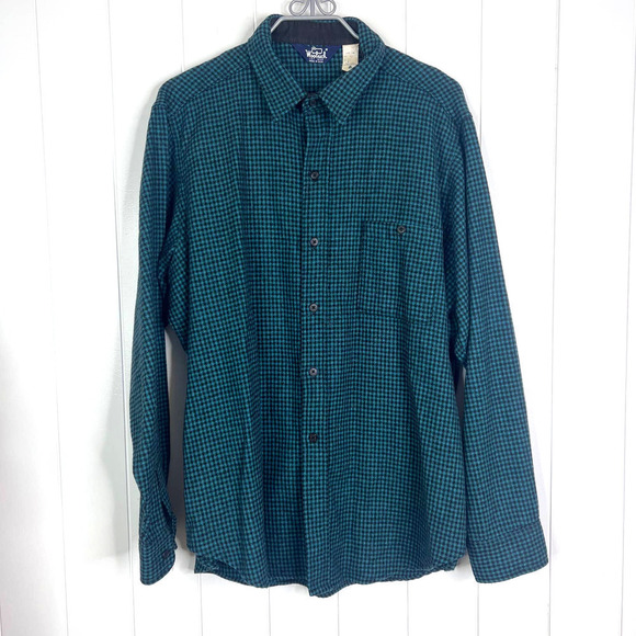 VTG Woolridge Green and Black Small Checked Button Front Shirt SZ XL - Picture 1 of 7